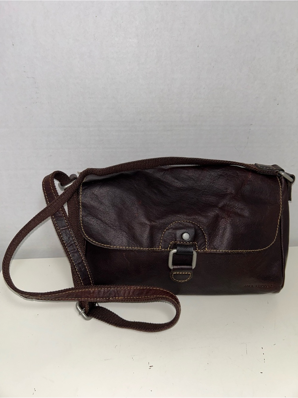 Jack Georges Olivia Brown Leather Crossbody Shoulder Bag